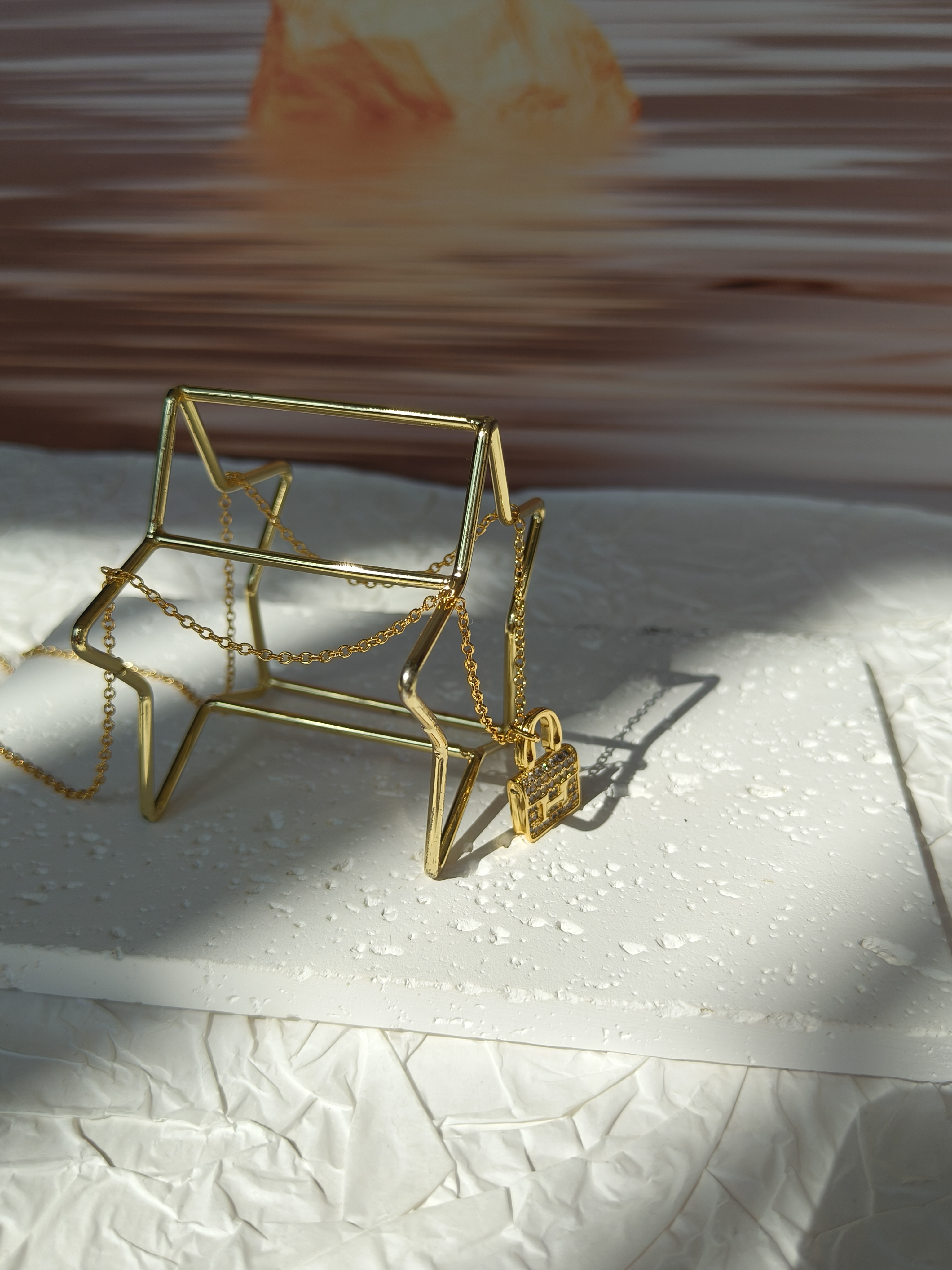 铜合金莫桑石项链 CNC工艺高品质精工康康包项链