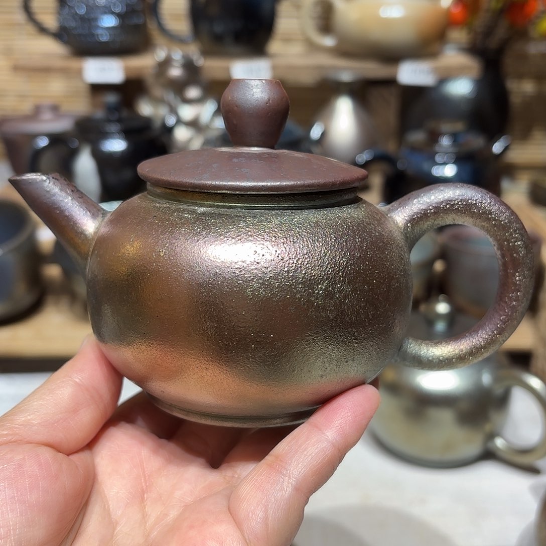 壶建水紫陶紫泥柴烧壶