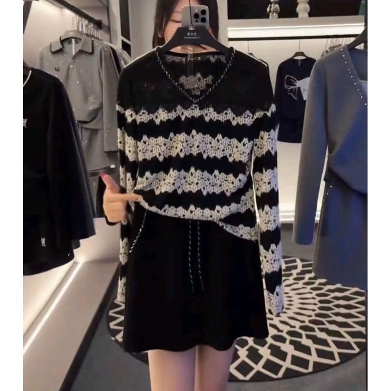 【宠粉价】（不加绒）条纹常规宽松型针织长袖毛针织衫气质休闲TZ-525