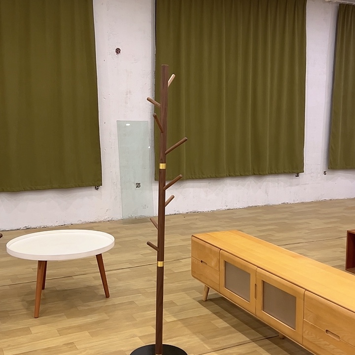 北美材福利黑胡桃木衣帽架不退不换