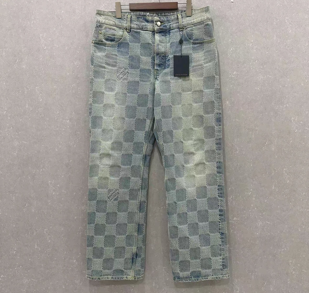 未使用 LouisVuitton/路易威登 24FW棋盘格牛仔裤30码/005532