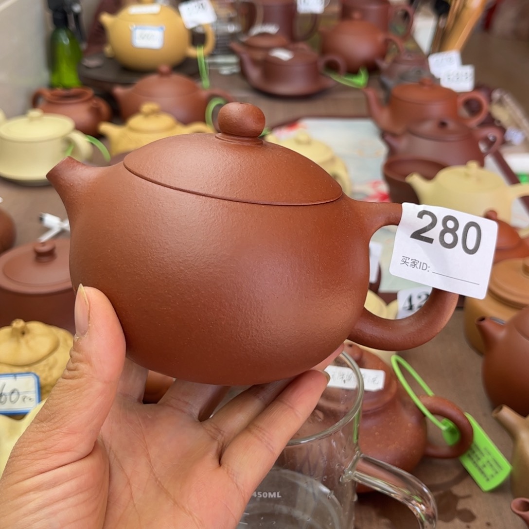 紫砂茶壶降坡泥半手400cc