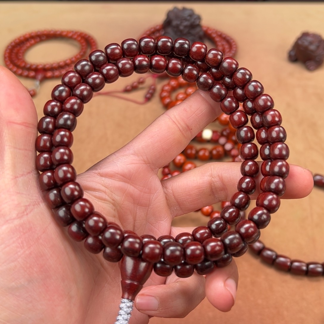 檀香紫檀（小叶紫檀）手串/手链嘚***得8x9老型108