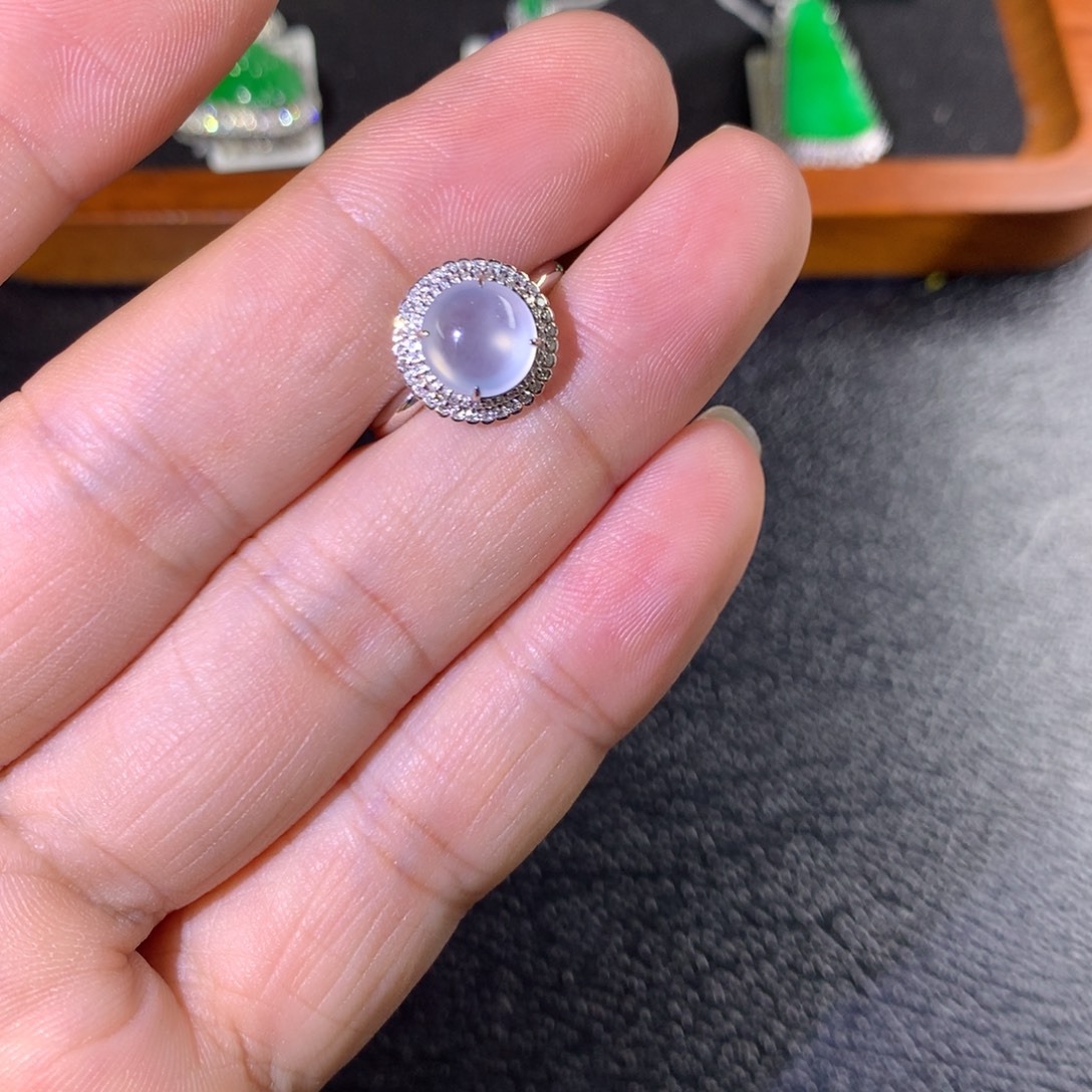 -***楚翡翠18K金镶嵌戒指翡翠