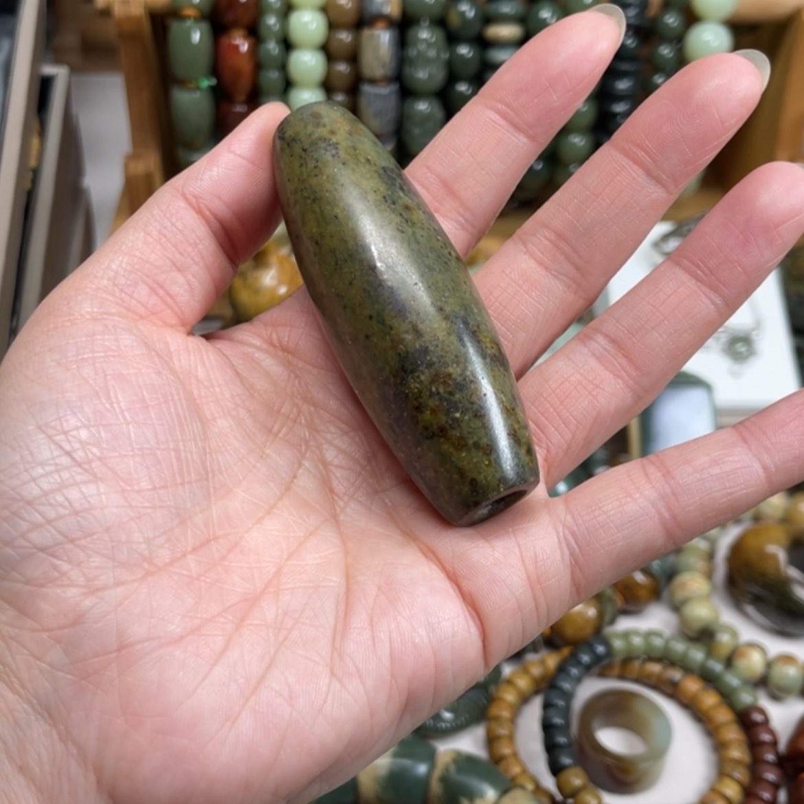 【闪购商品】岫岩河磨玉（透闪石质玉）手把件未镶嵌