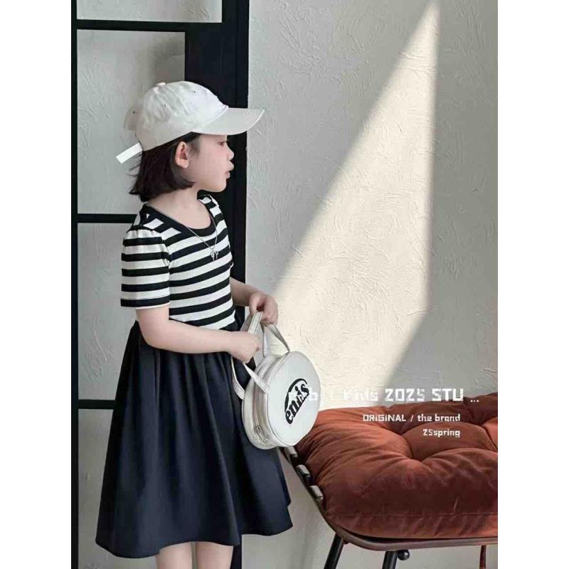 【新疆包邮】夏季新款女宝中童条纹连衣裙X311