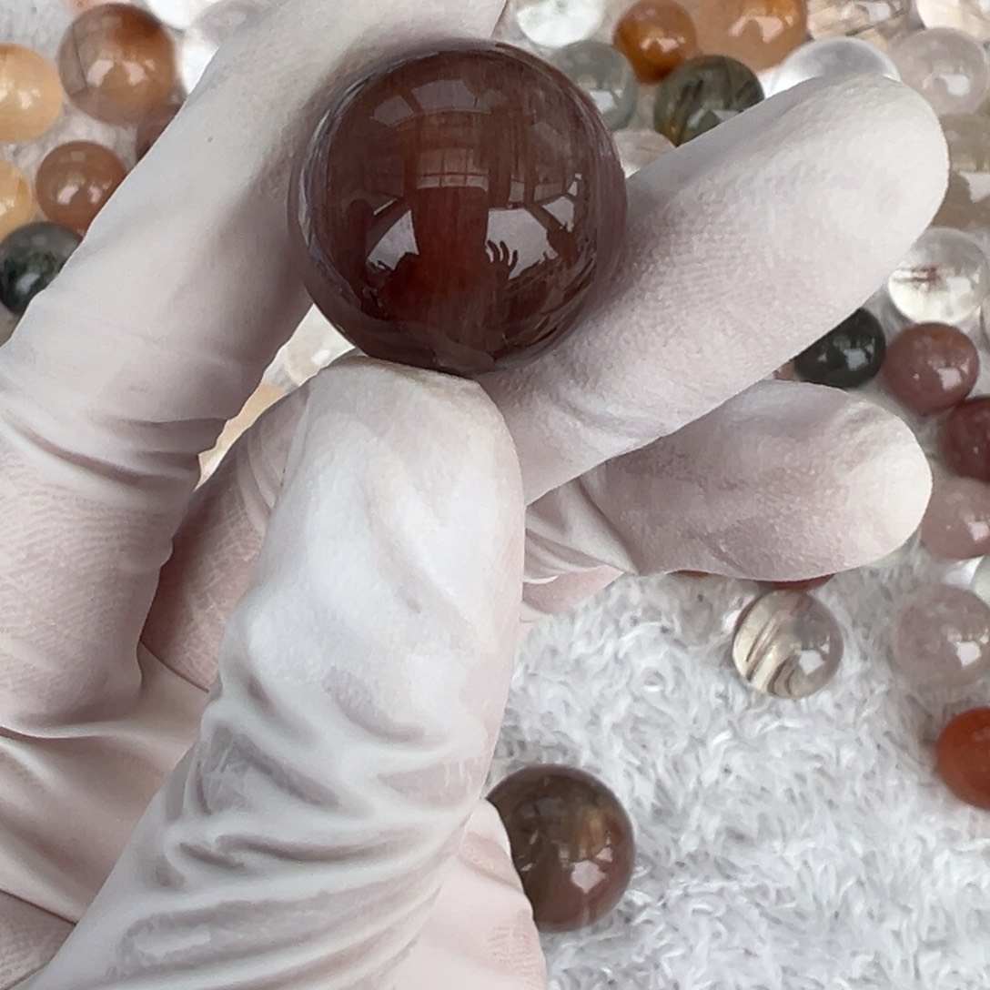 水晶兔毛19mm打孔定制不退换未镶嵌?****?