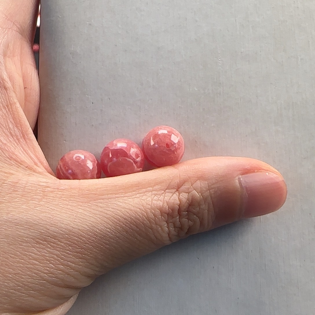 ****️菱锰矿（红纹石）未镶嵌单珠