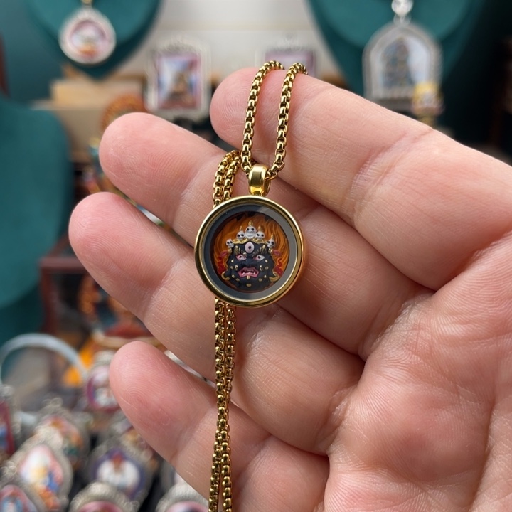 泥塑大黑天擦擦吊坠