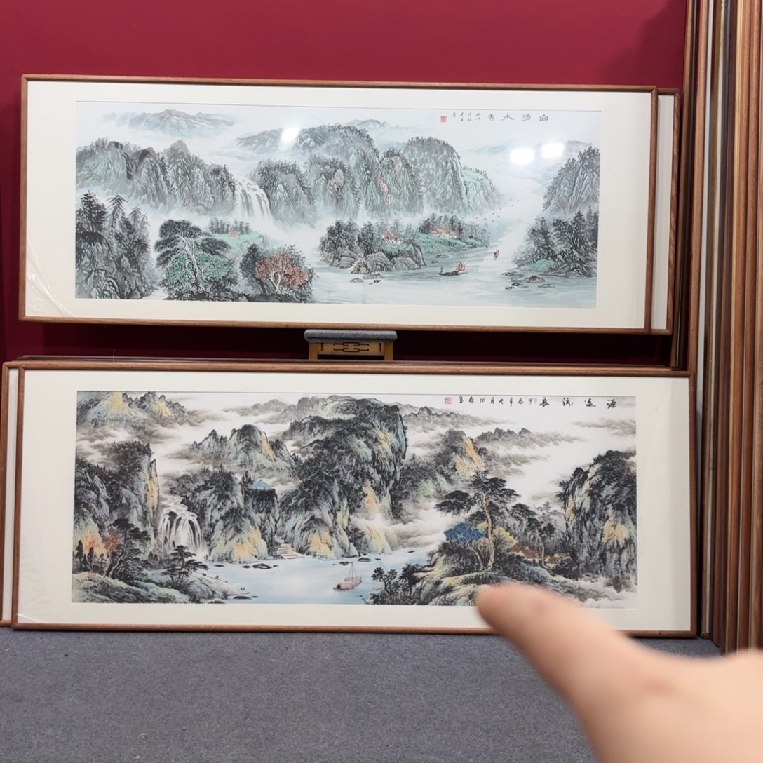 国画带框绘画210/80尺寸