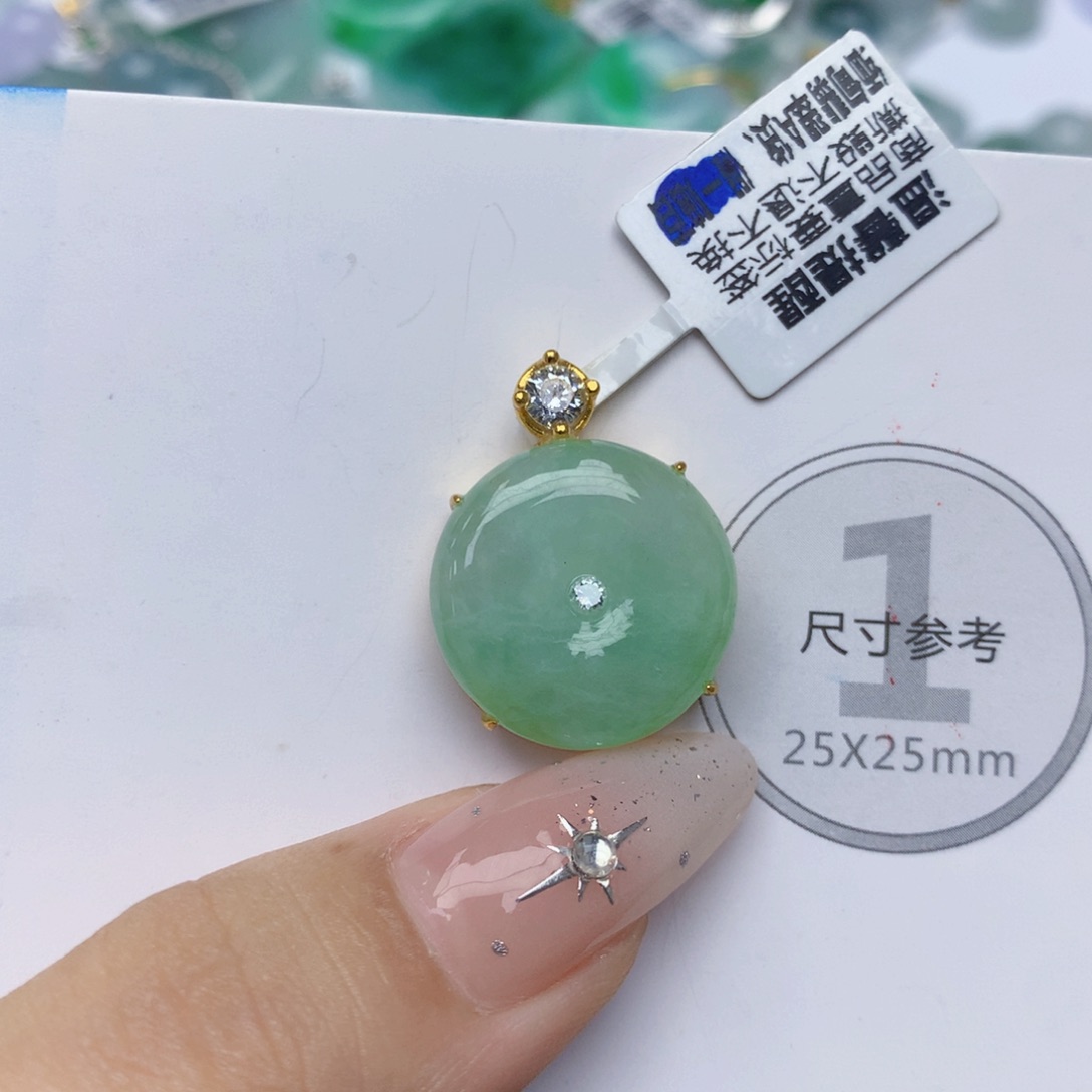 颈饰银S925镶嵌翡翠