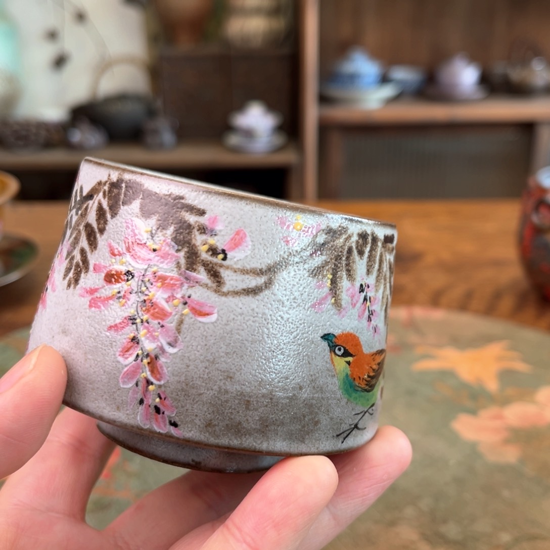 杯柴烧手工手绘陶瓷