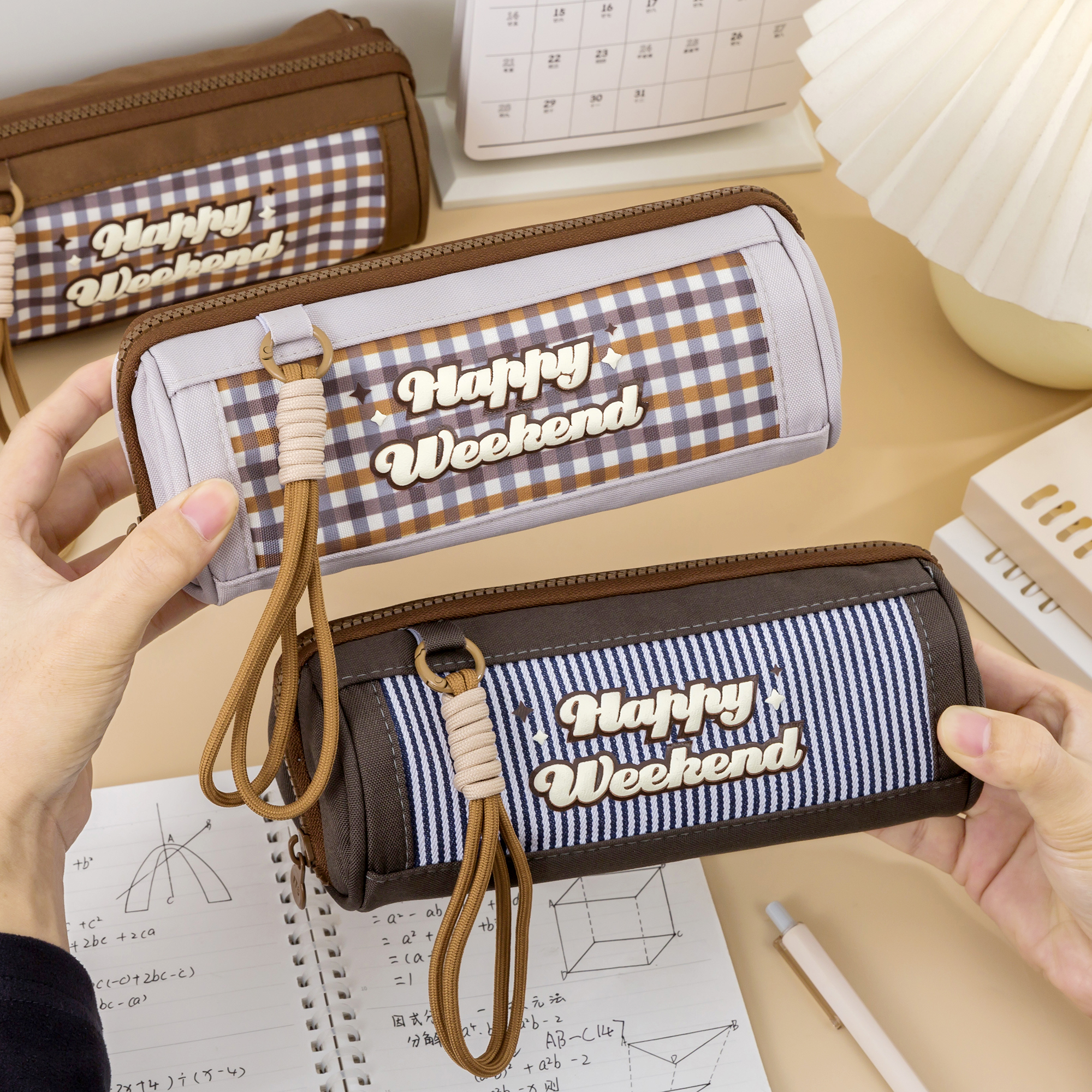 大开口防污笔袋小学生初中生高中铅笔盒大容量男孩子文具袋铅笔袋