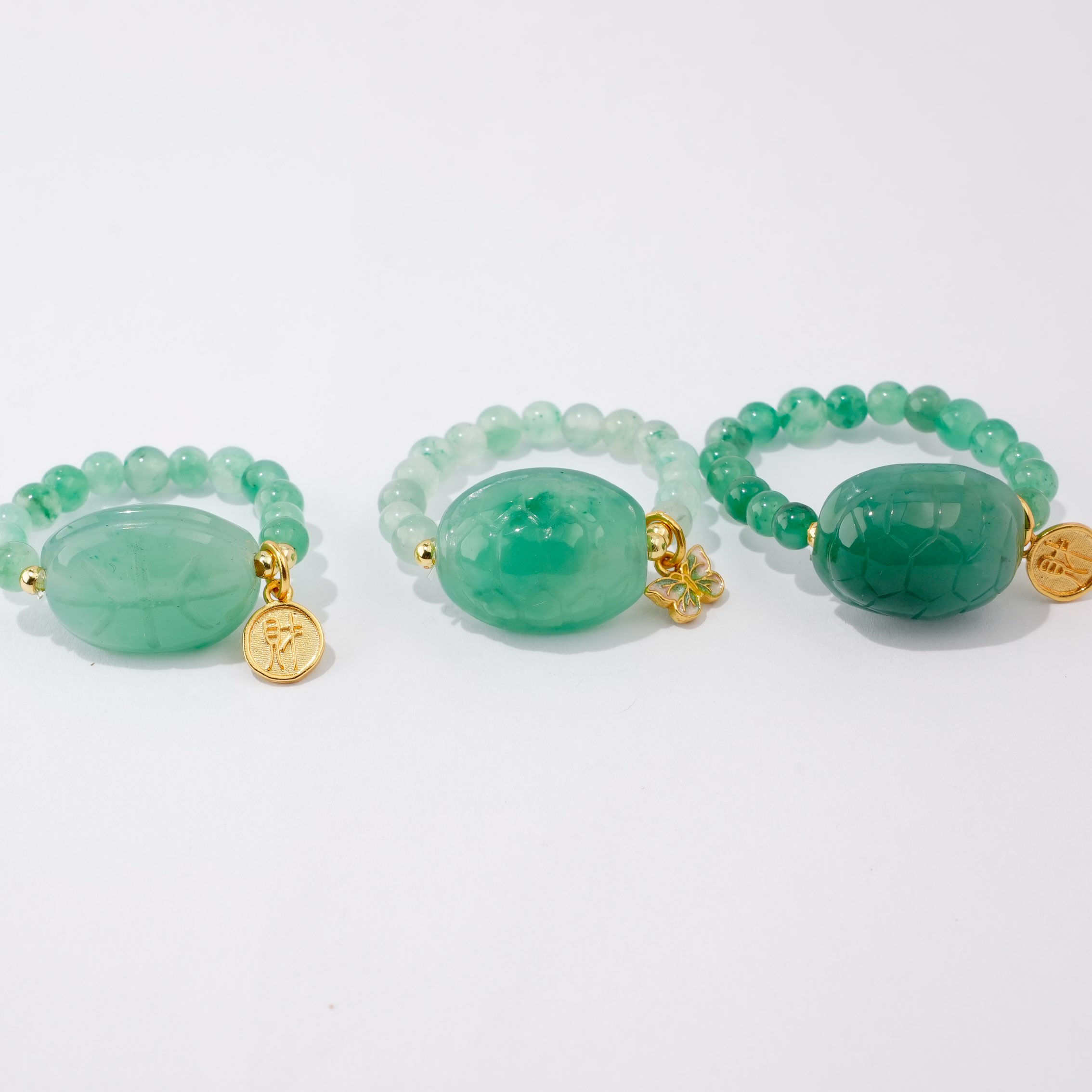 金钱龟戒指 天然非洲翠高冰戒指礼物 多样性发货随机发一