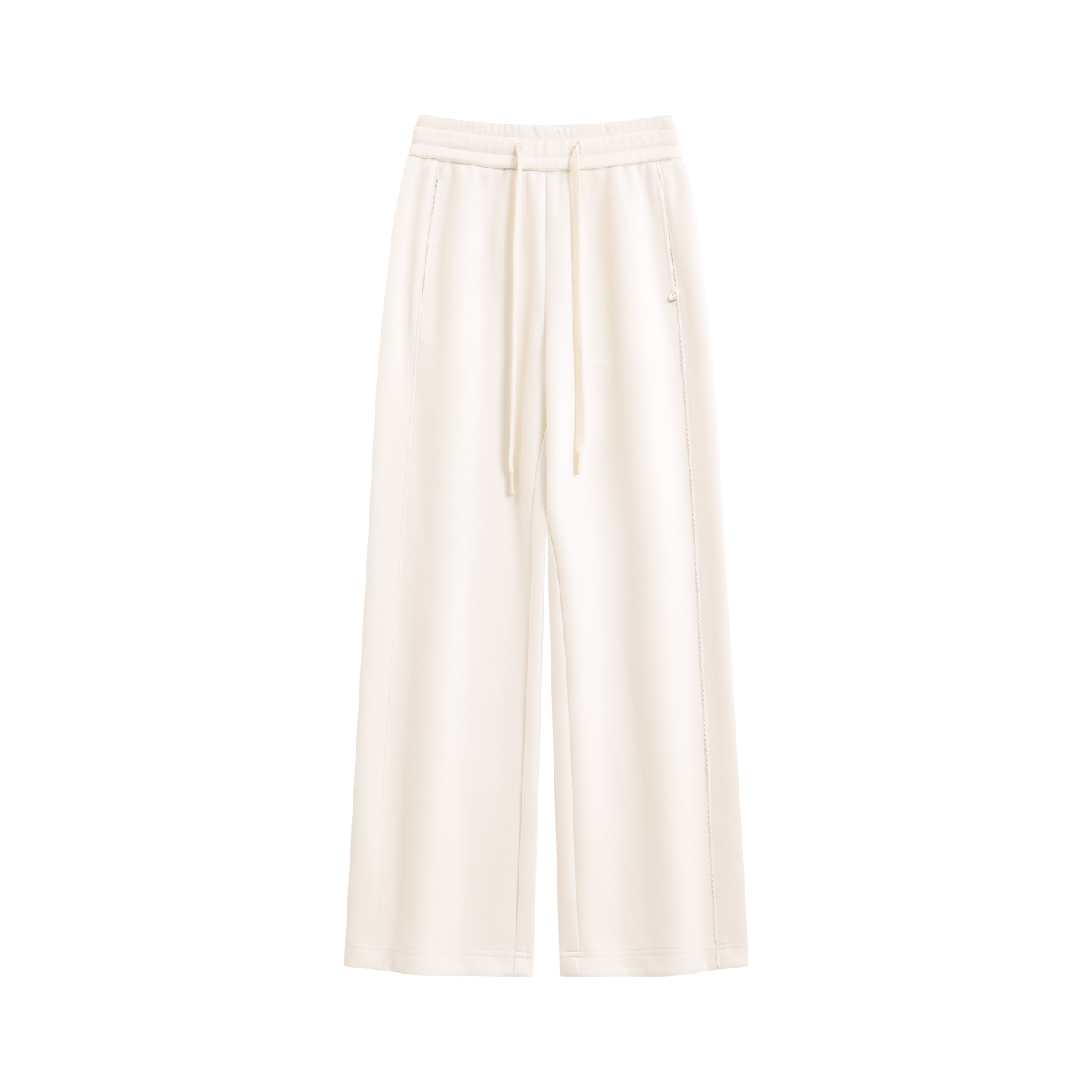 （含桑蚕丝+山羊绒）休闲显瘦垂感抽绳松紧腰直筒裤女