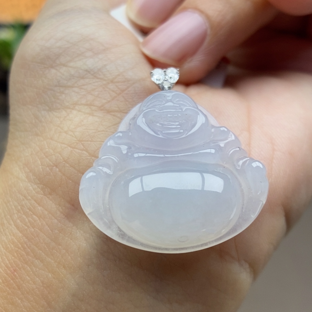 翡翠18K金镶嵌颈饰吊坠57