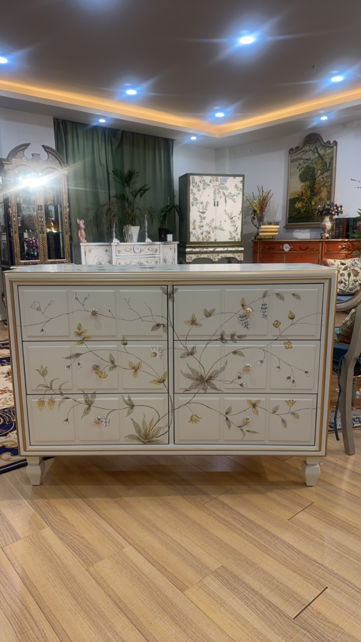 法式洛可可轻奢六斗柜卧室床尾玄关入户门厅储物柜隔断柜