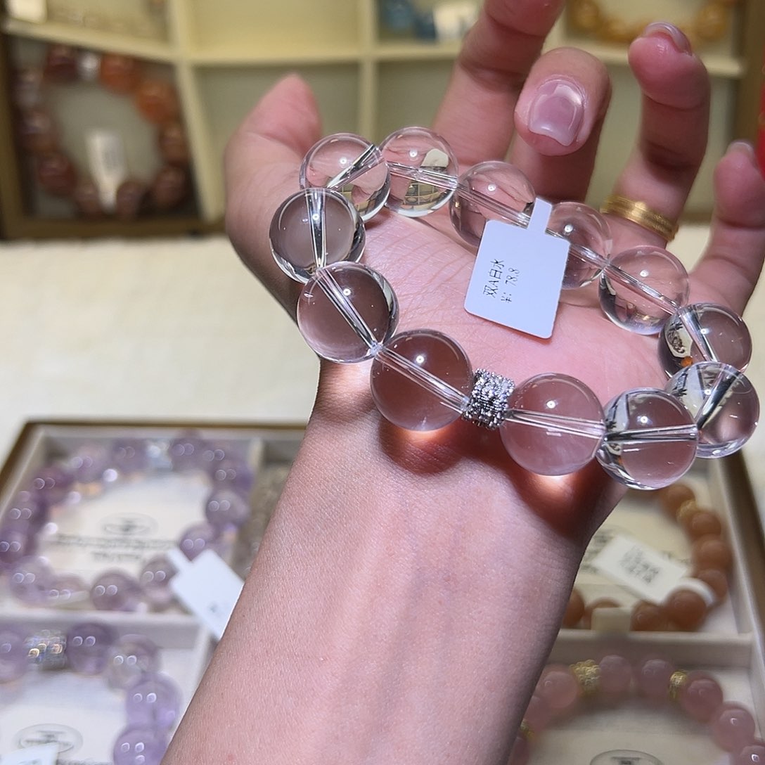 水晶手链未镶嵌白水晶16m48小时鉴赏