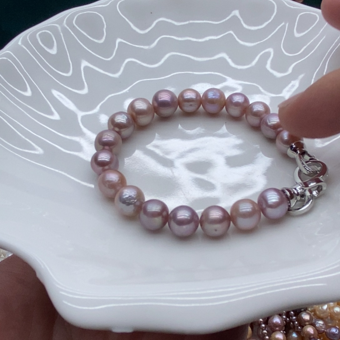 天然淡水珍珠无人工干预银S925镶嵌淡水珍珠微瑕7