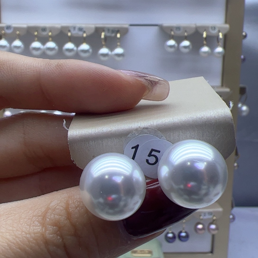 淡水珍珠耳饰18K金镶嵌