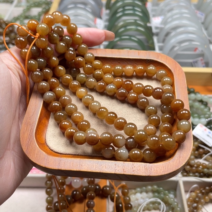 和田玉珠串8mm未镶嵌《****》