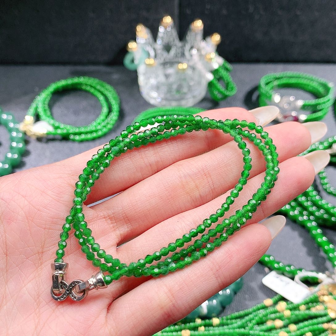 林***林翡翠未镶嵌手链项链