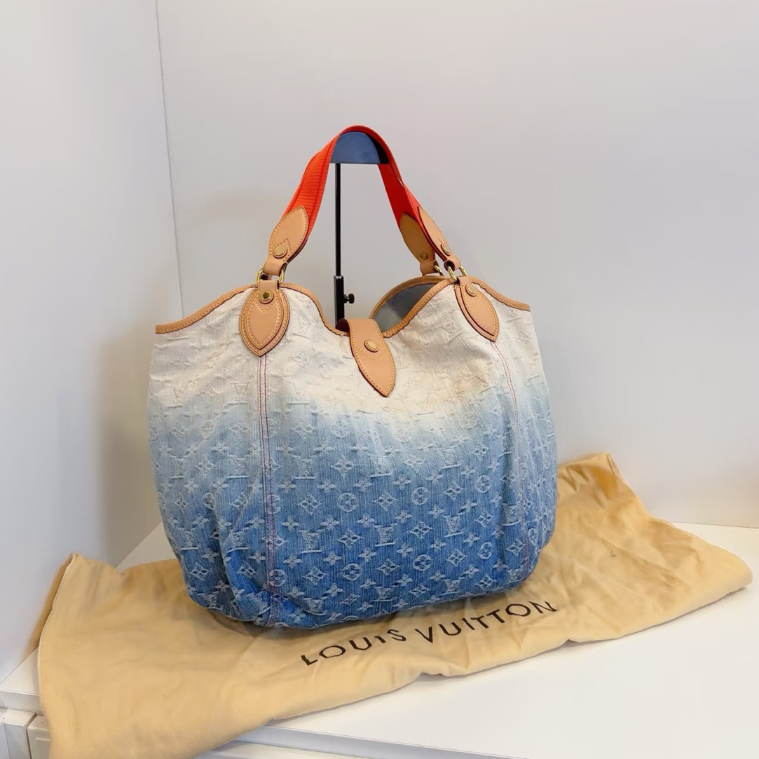 95新 LouisVuitton/路易威登 蓝色单宁渐变牛仔托特包/全原保存品