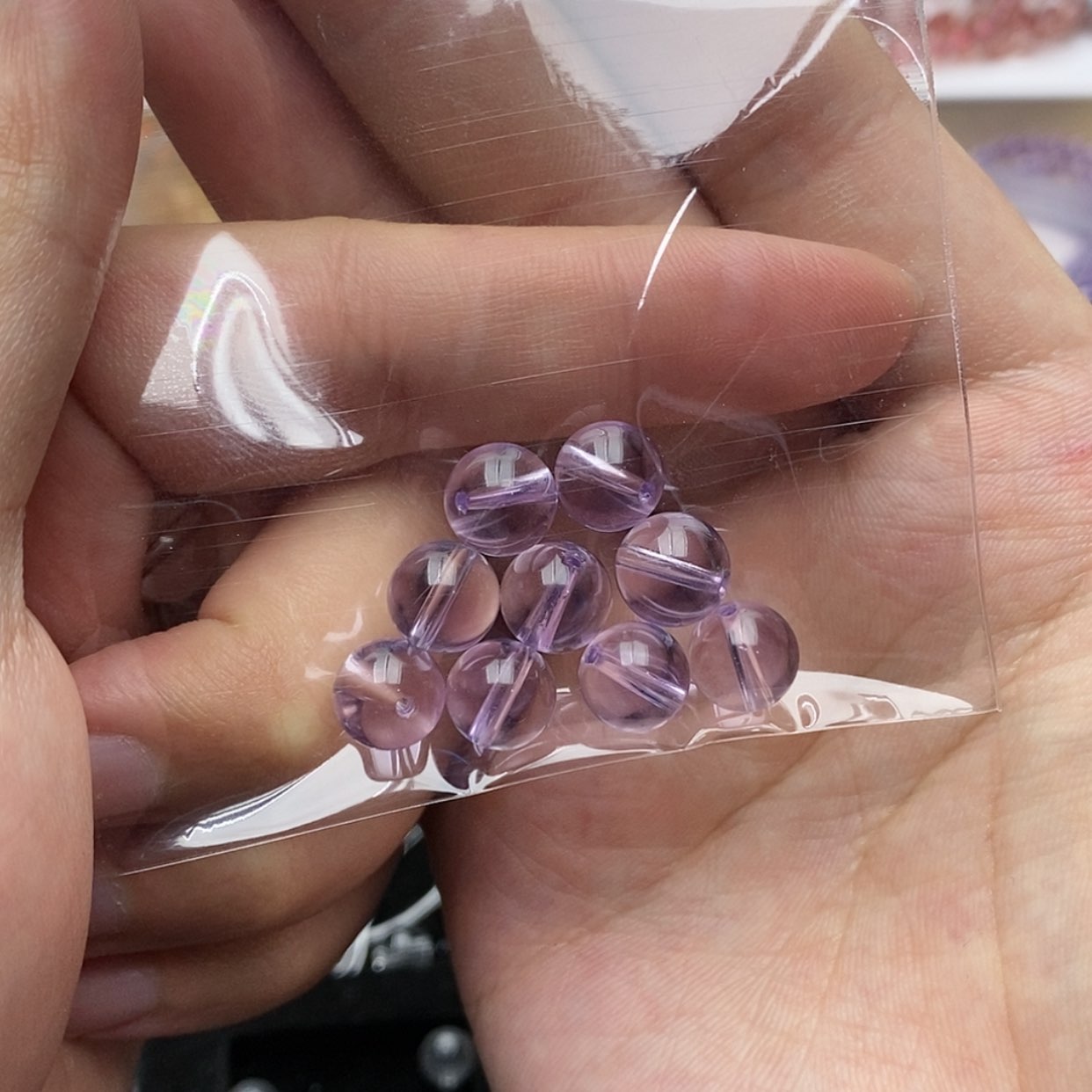 【闪购商品】紫晶手链未镶嵌是*7天然紫水晶9颗