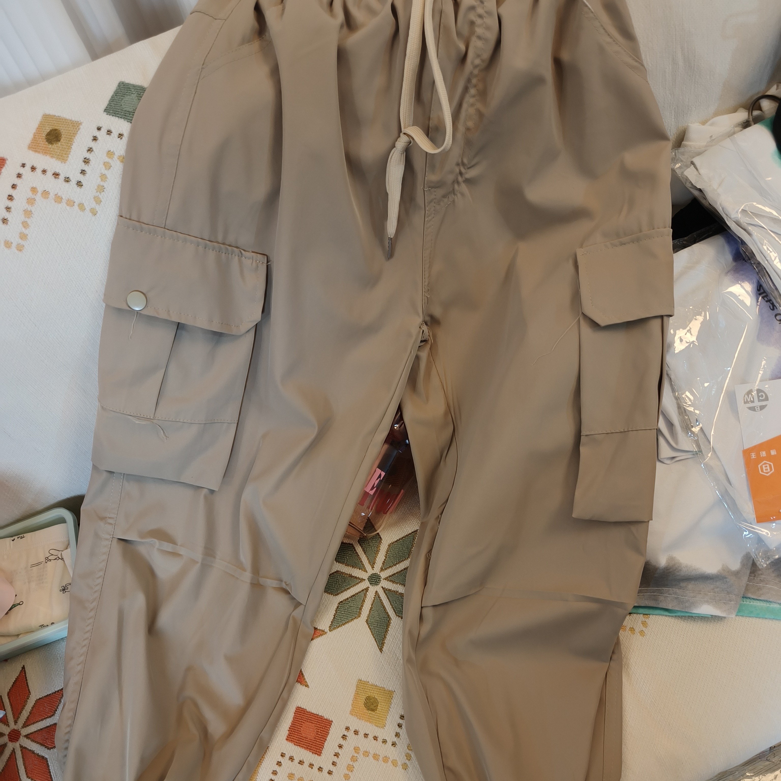 2003卡其色青少年大童工装裤