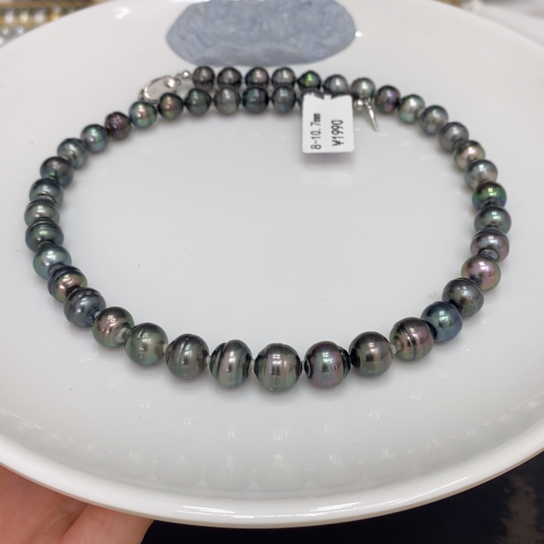 海水珍珠颈饰未镶嵌从****妮大溪地项链8-10.7 潘