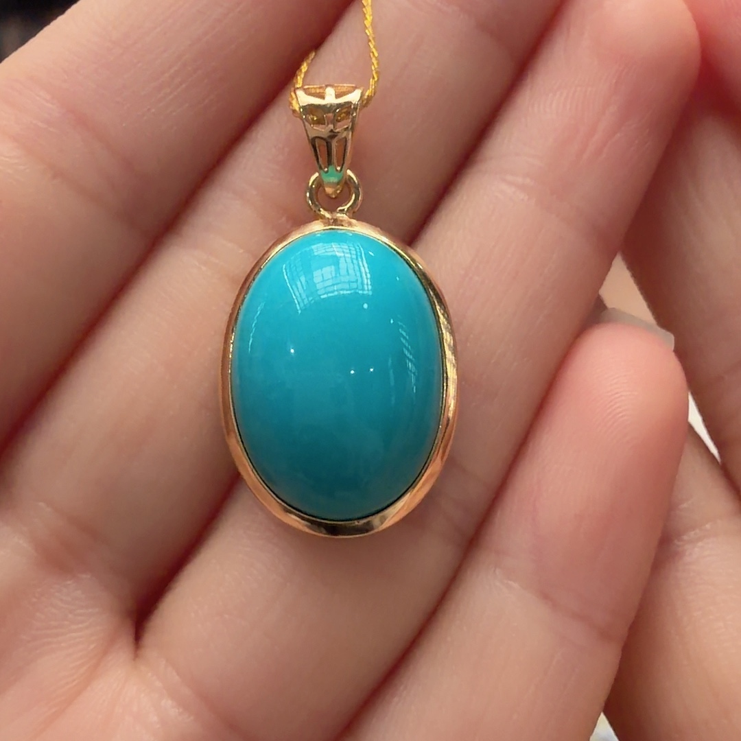 绿松石银S925镶嵌颈饰