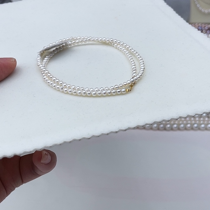 淡水珍珠颈饰18K金镶嵌卡3极光炫彩高品