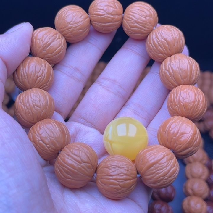 猴头核桃吊坠默*言17聚宝盆，圆珠