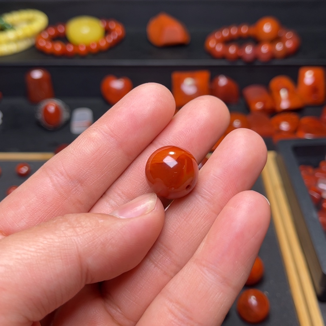 南红玛瑙珠宝奇石未镶嵌?**原矿瓦西单珠15.6mm