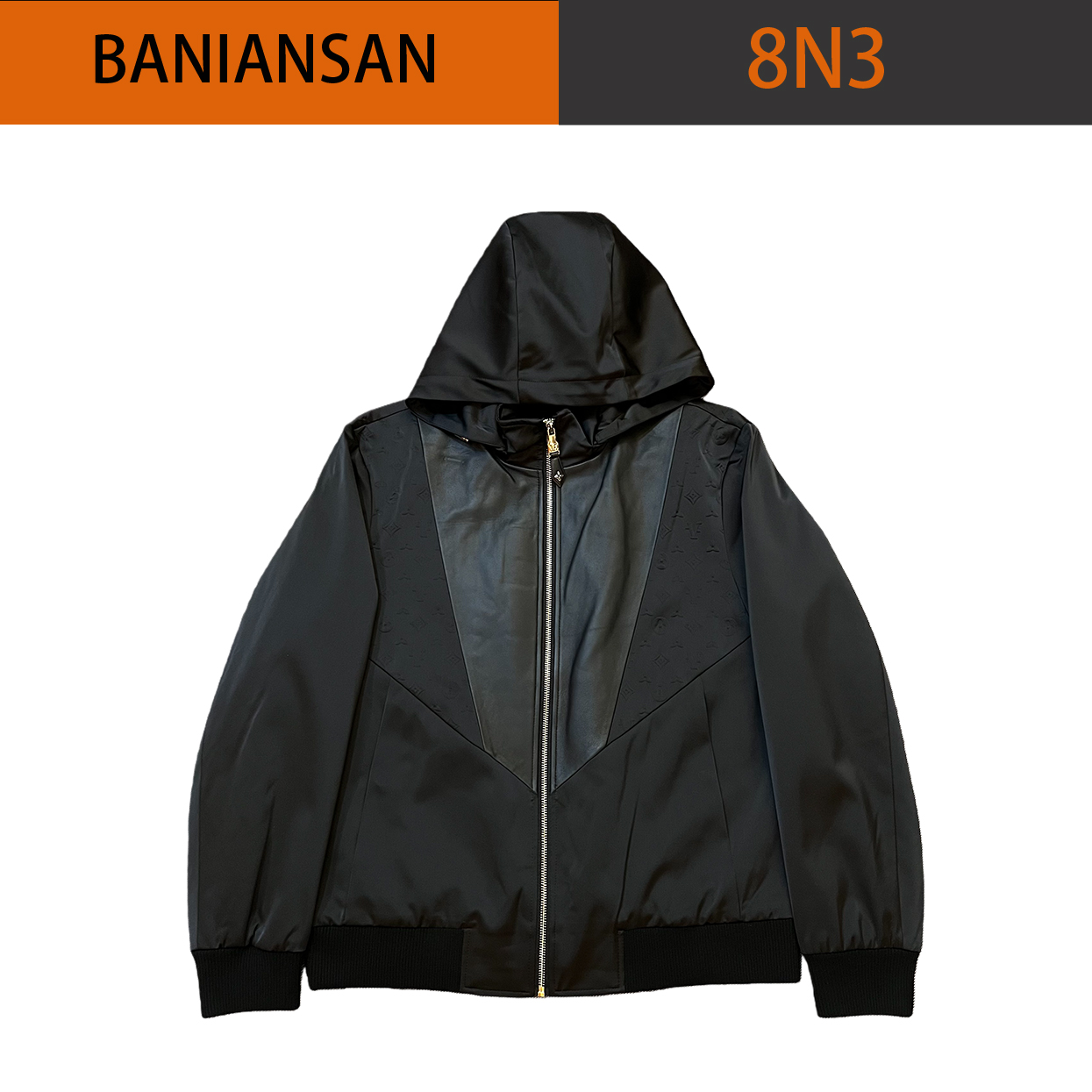 8N3 轻奢压花连帽夹克外套 66580-1