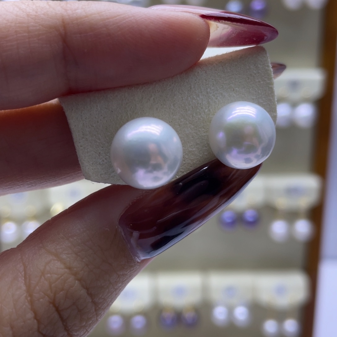 淡水珍珠耳饰18K金镶嵌