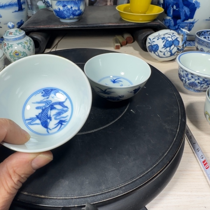 c***a摆件青花花卉小小摆件