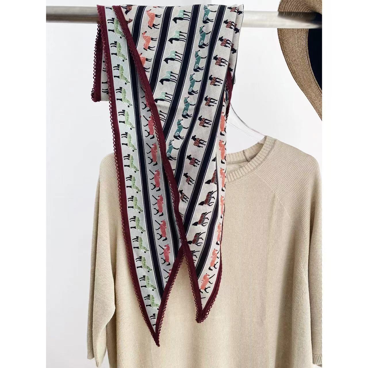 女士秋冬款高档百搭真丝羊毛方巾菱形巾