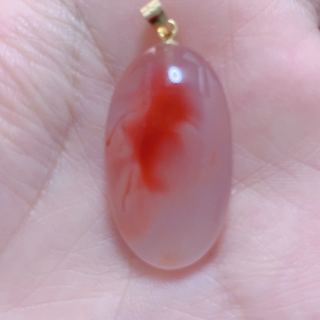 南红玛瑙银S925镶嵌吊坠(不含链)