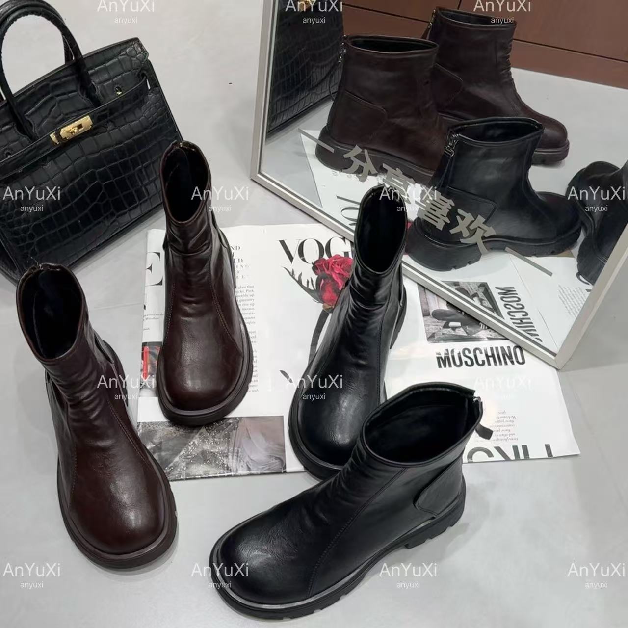 气质款芒果头加绒瘦瘦靴&安妤皙23079【F19】