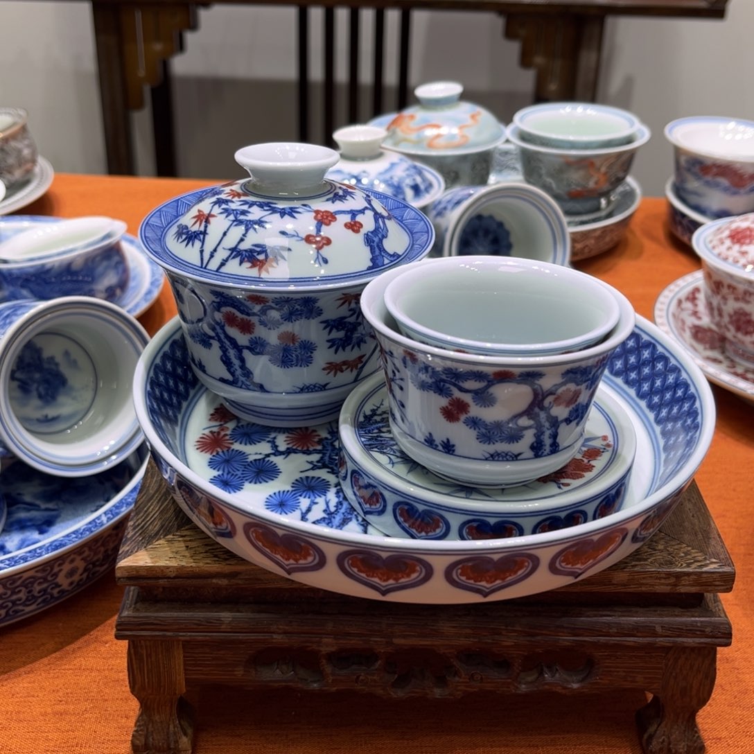 依***燃摆件陶景德镇陶瓷套装➕3个客杯