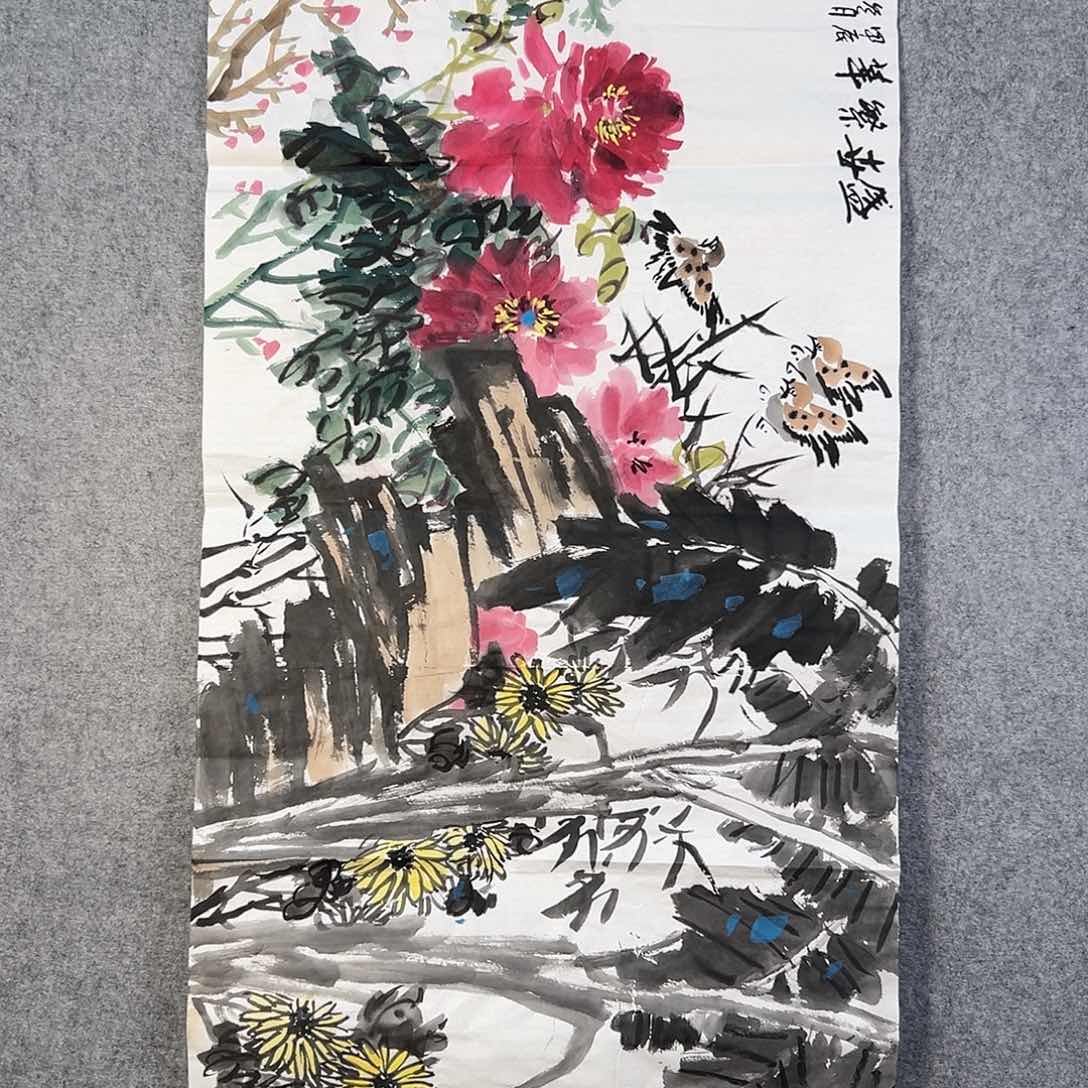 国画450 花鸟在此处飞翔也有了