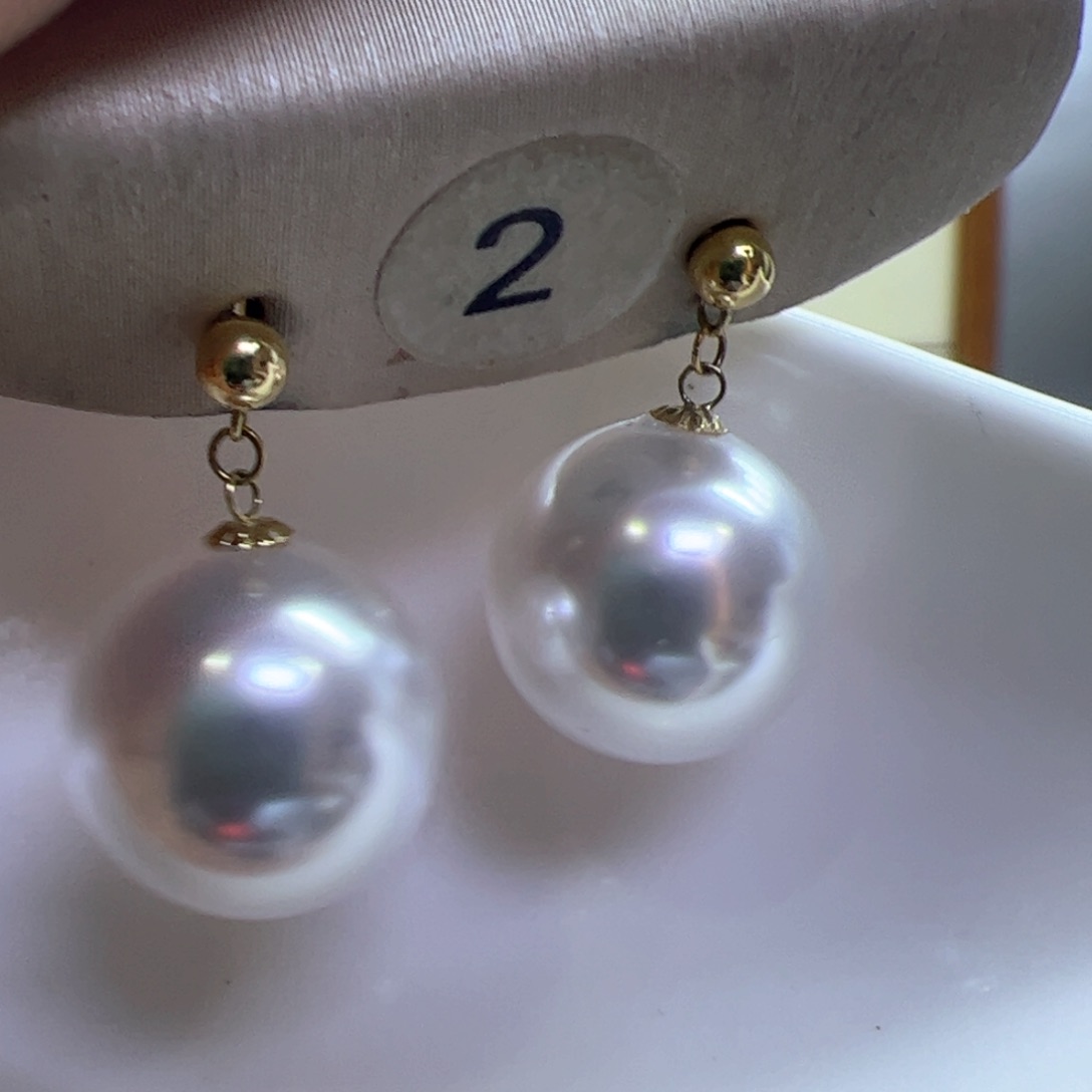 淡水珍珠耳饰18K金镶嵌