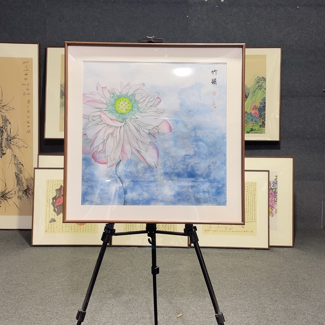 国画手绘画作品带框发货