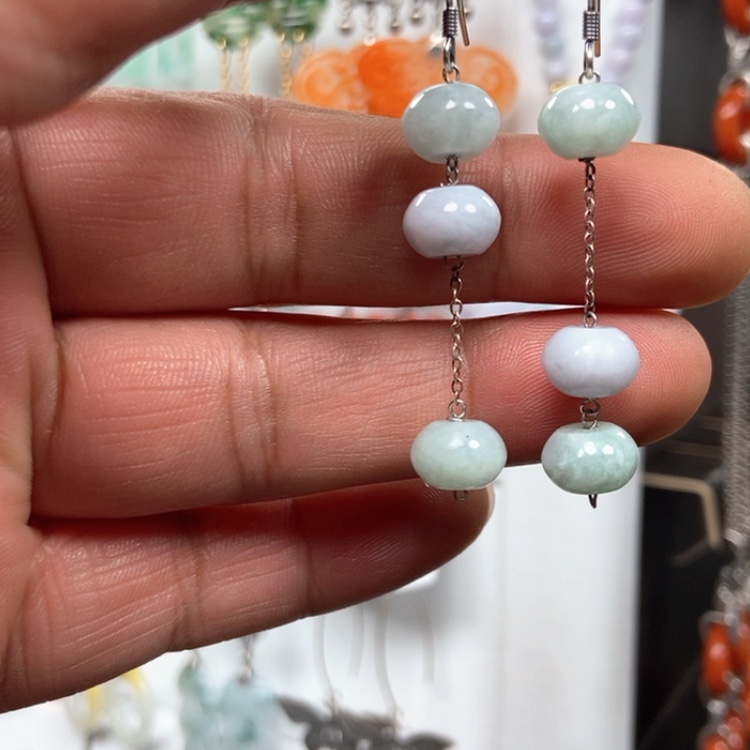 【闪购商品】翡翠耳饰银S925镶嵌耳饰