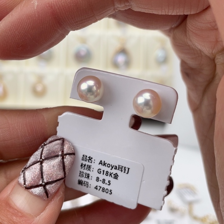 海水珍珠耳饰18K金镶嵌