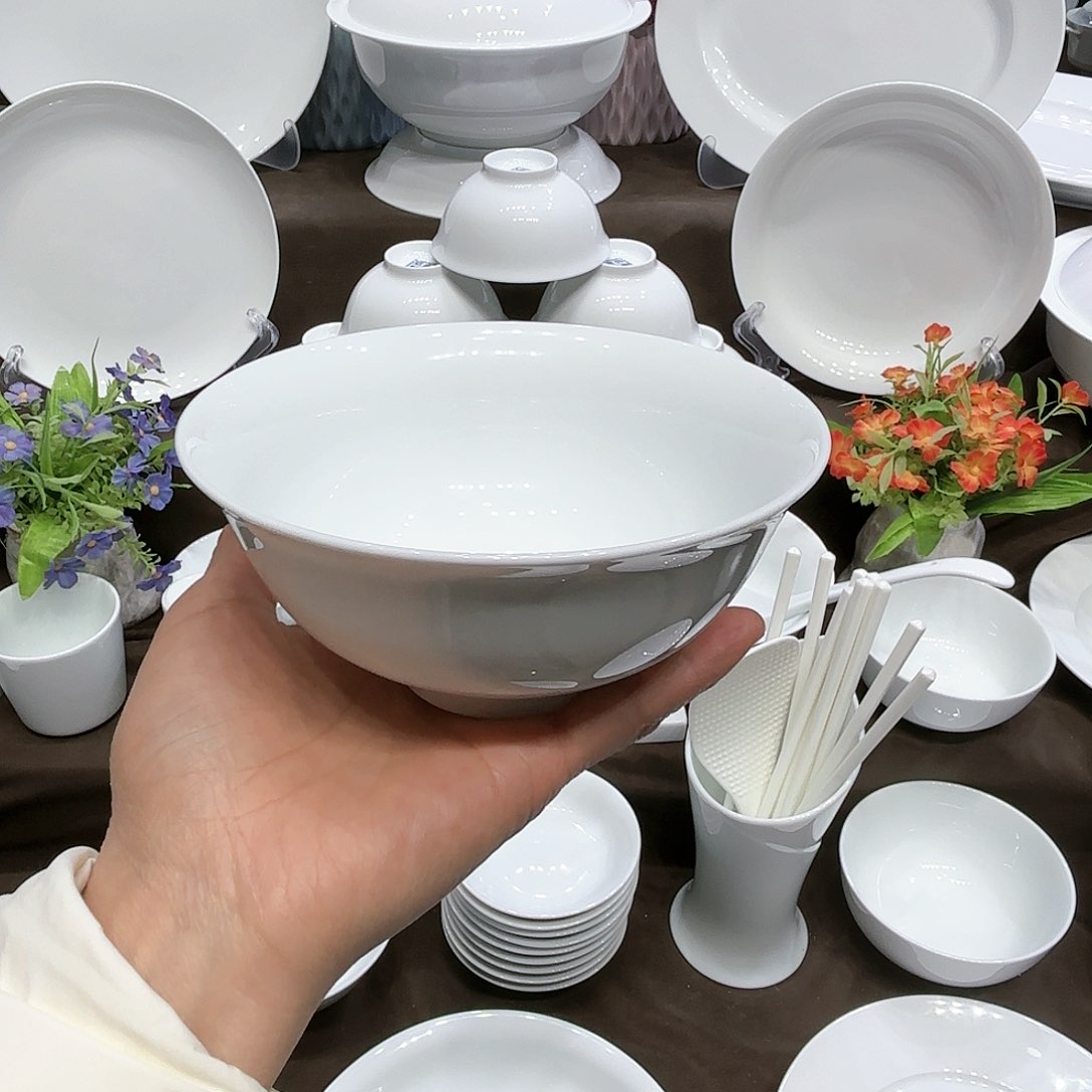 陶白瓷5.5寸碗8个