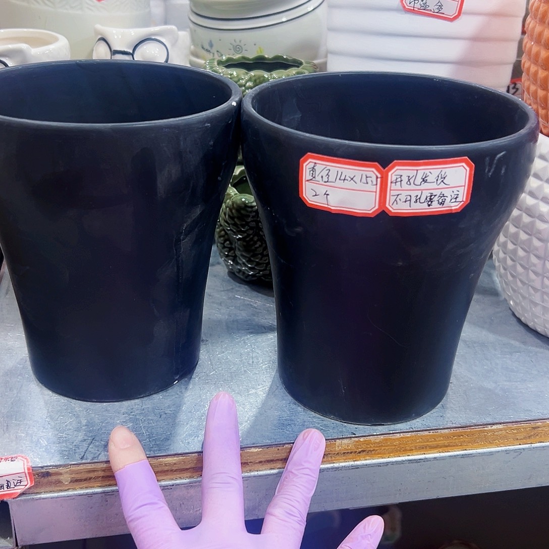 有孔外贸尾单陶瓷花盆凑单10米包邮