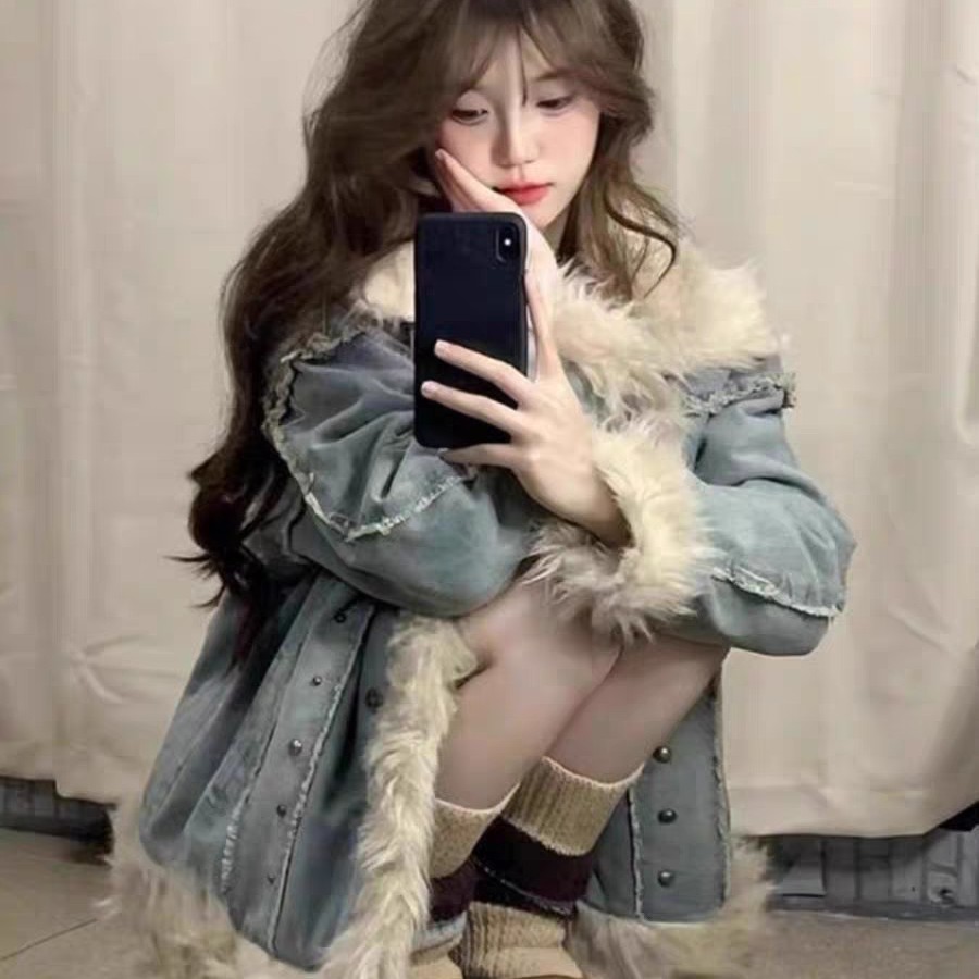 2588毛球加厚毛牛仔外套样衣