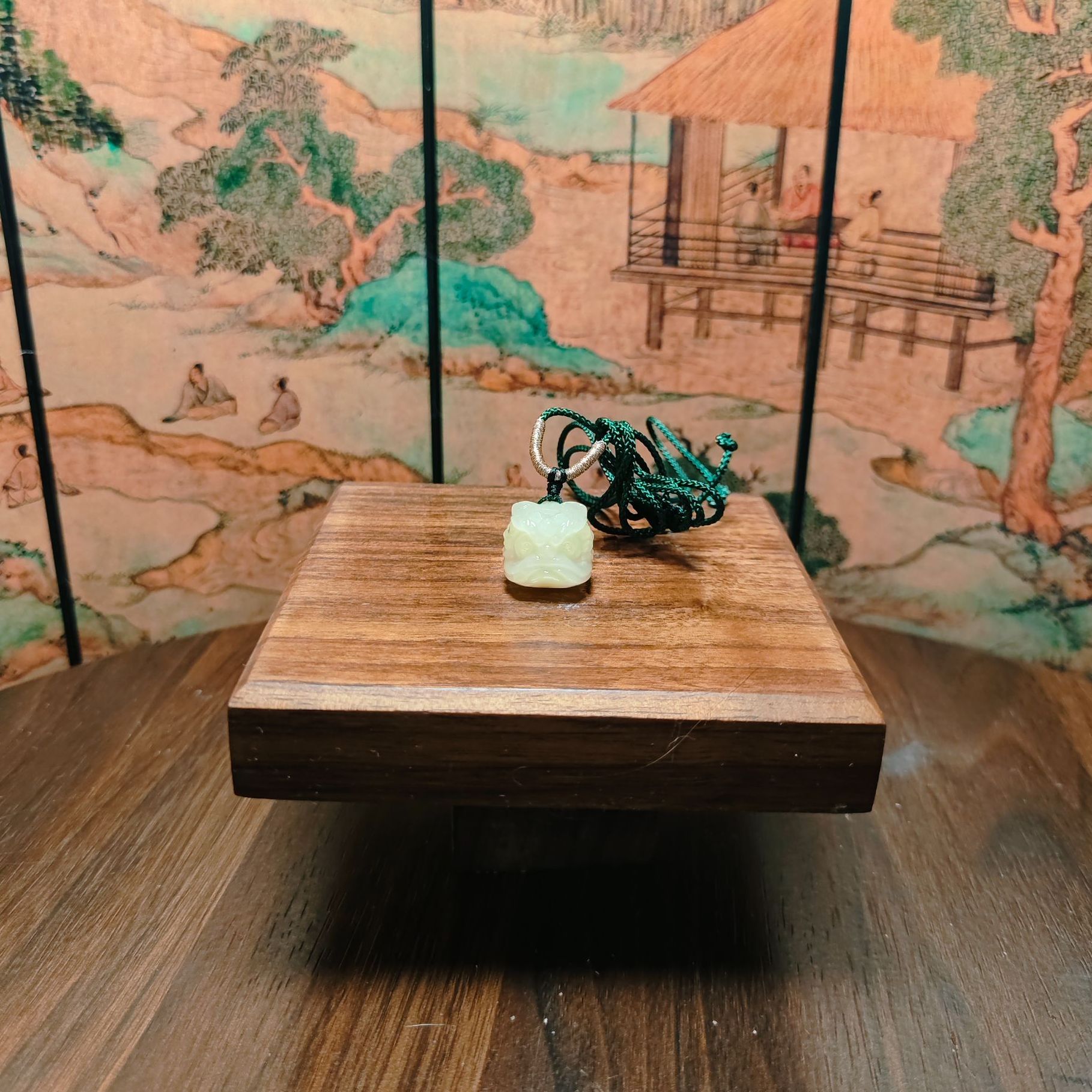 A和田玉醒狮首吊坠1357